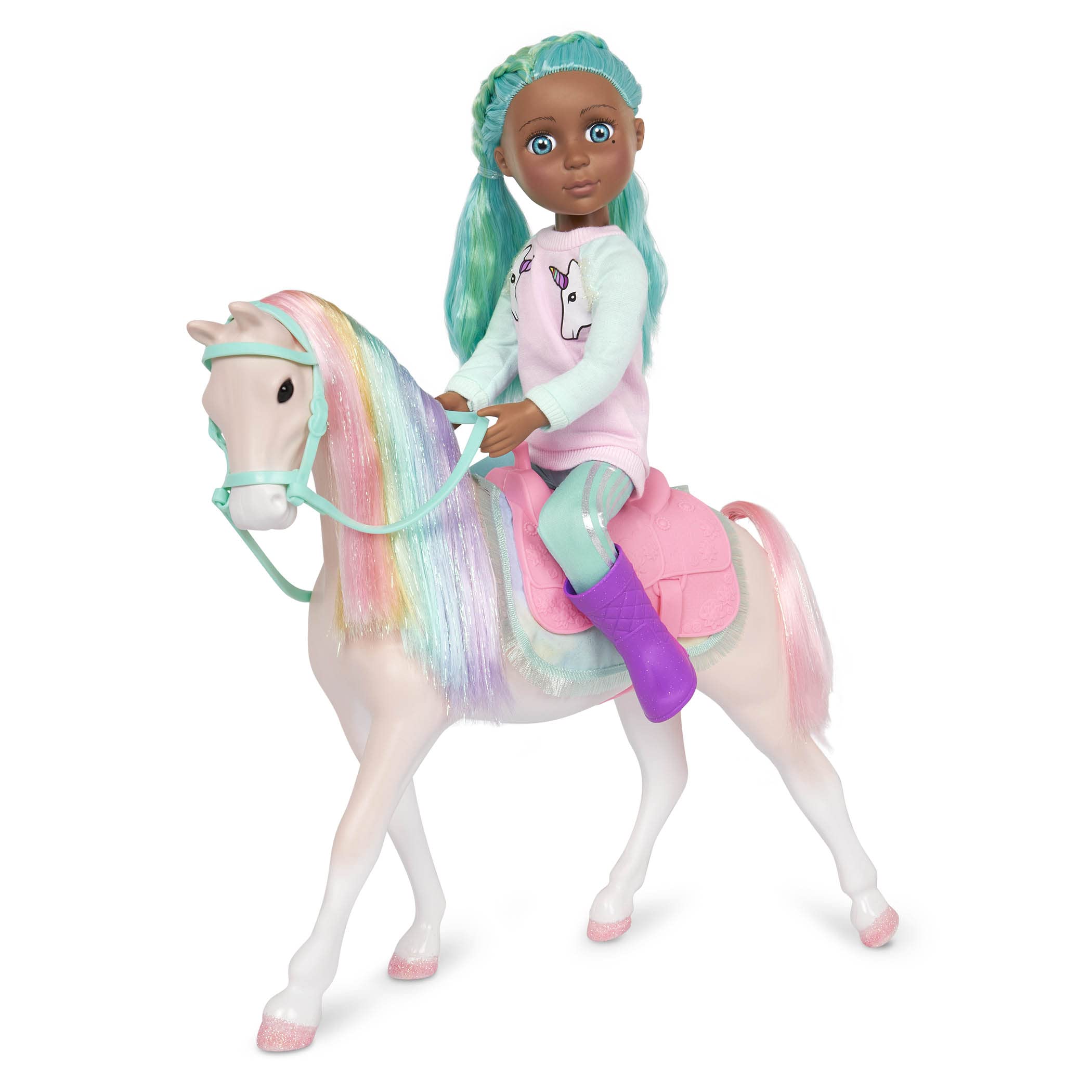 Glitter Girls – 14-Inch Toy Horse – Rainbow Mane & Pink Tail