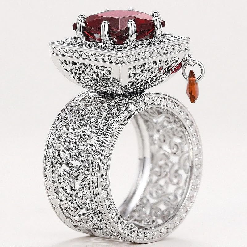 Gorgeous Square Cubic Zirconia Rings Temperament Lady Anniversary Party Accessories