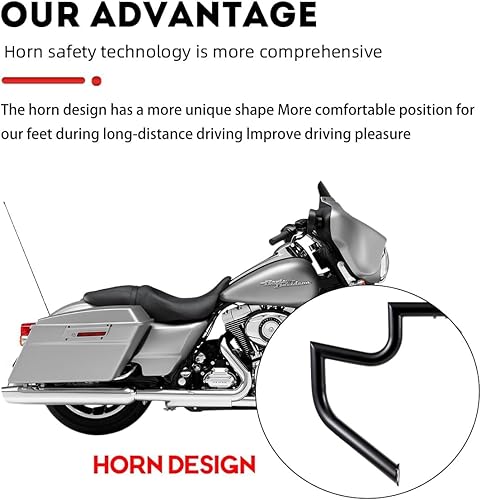 Miniatura 3 de Barra de choque de 1.5 pulgadas para Harley Davidson Touring Road Glide Road King Street Glide Electra Glide CVO y modelos Trike (apta para modelos