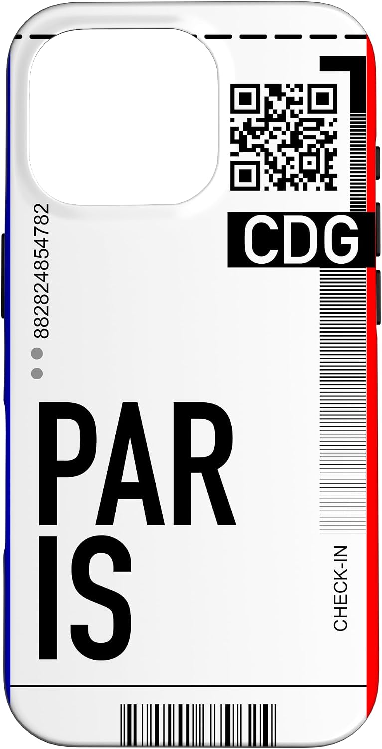 iPhone 16 Pro Paris Air Ticket Phone Case Boarding Pass City Plane Case