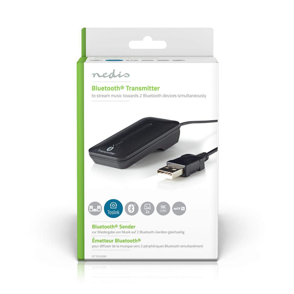 Nedis Transmisor de Audio Inalambri co Bluetooth® hasta 2