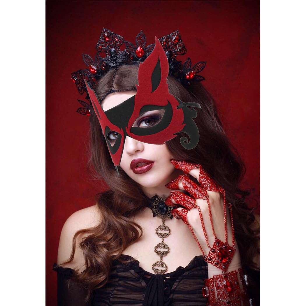 Sinalty Sexy Fox Half Face Mask Adult Children Mask Halloween Host Banquet Party Eye Face Mask Masquerade Party