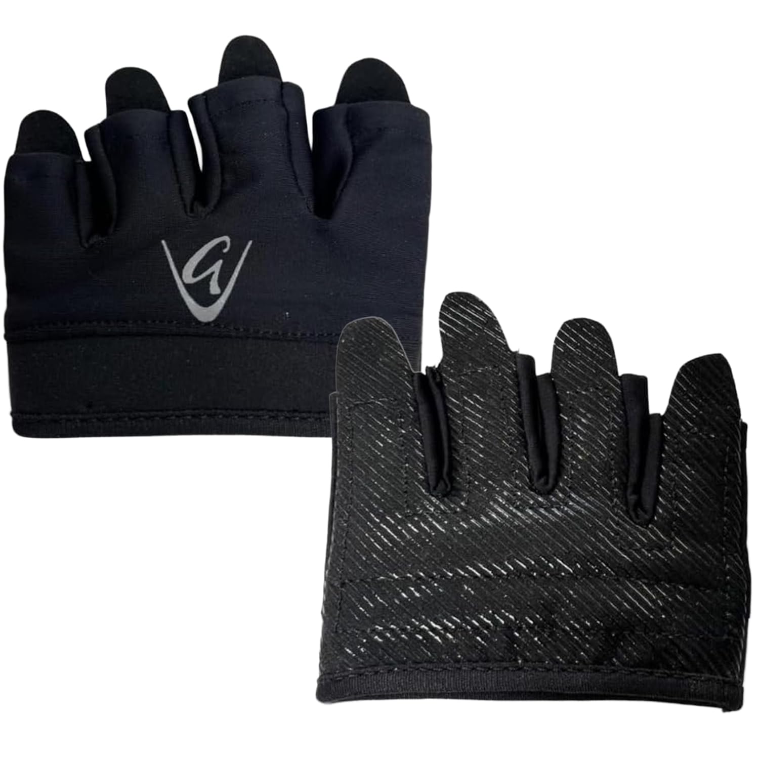 Godfrey Minimal Workout Gloves, Short Finger Design with Silicone Grip, Palm Protection for Weightlifting and Cross Training, Black (Black, XS)