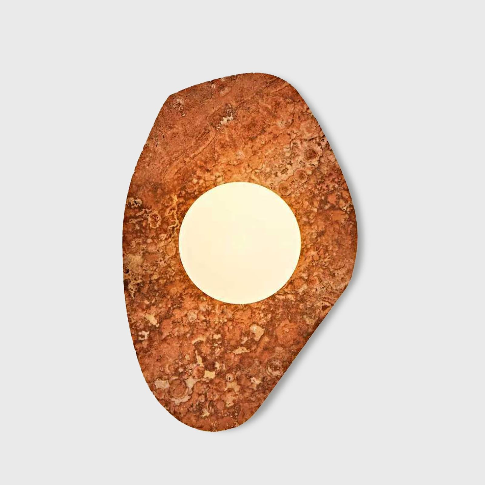 HUAYUSEDF Natural Marble Wall Sconces - Hardwired Indoor Light Fixtures, Mid Century Vintage Stone Mount Lamp for Bathroom, Bedroom, Living Room, Hallway (A)