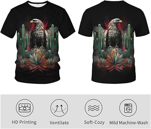 Miniatura 4 de Camiseta colorida de la bandera mexicana mágica de México Eagle Cactus Camisetas