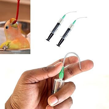12 Ml Bird Hand Feeding Syringe With Soft And Flexible Needle Pack Of 2