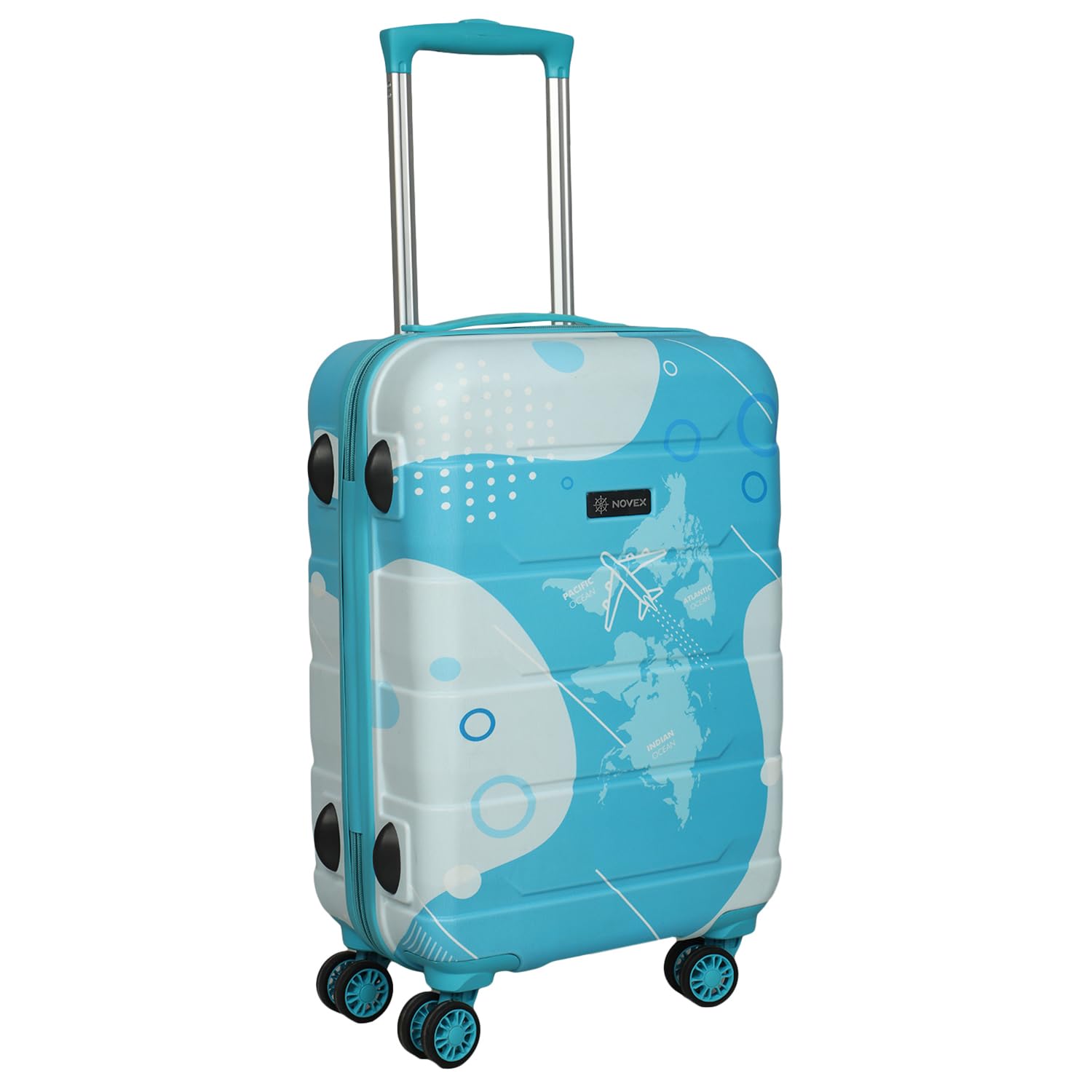 Trolley Suitcase for Travel | Printed Luggage Bag for Men & Women | 28 Inch Roller Case for Office, Travelling, Outing | Aqua Check-in Size Polycarbonate Turquoise Carry-on | 4 Wheels Backpack-image-20