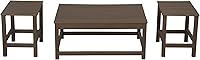 Vista 9 de WestinTrends Malibu - Juego de mesa auxiliar y café para exteriores, 3 piezas, para silla Adirondack, color marrón oscuro