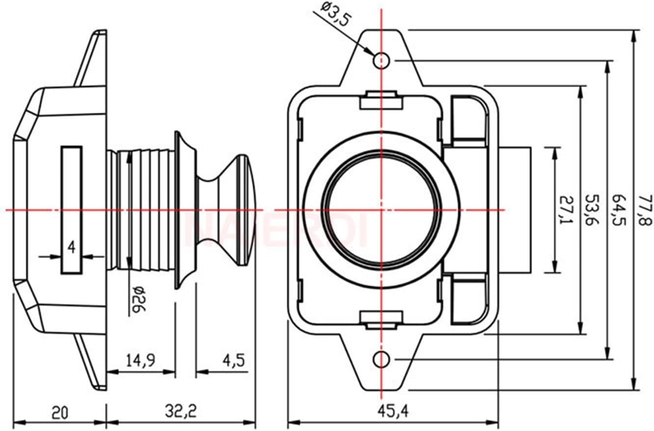 26mm Camper Car Push Lock Diameter RV Caravan Boat Motor Home Cabinet Drawer Latch Button Locks for Furniture 1Pcs(Brown)