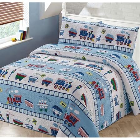 twin size train bedding set