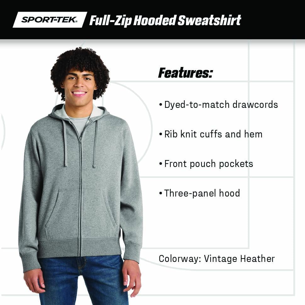 SPORT-TEK Unisex Full Zip Hooded Sweatshirt - Image 4