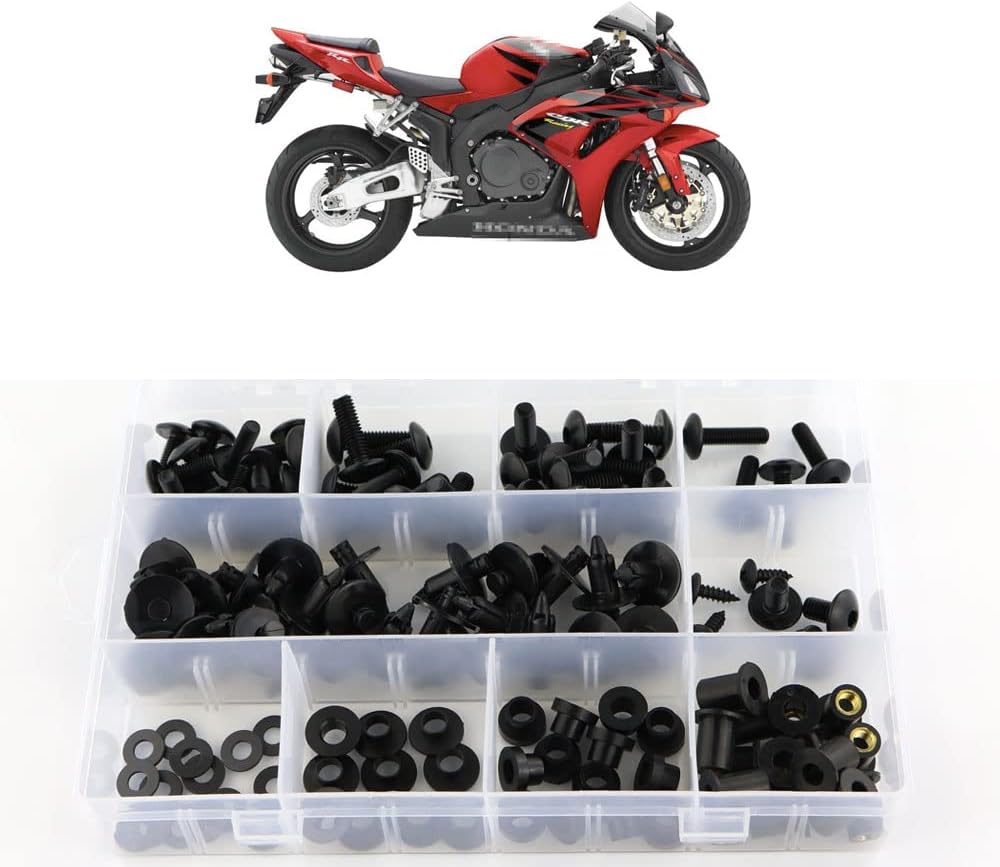 Xitomer Motorcycle Fairing Bolt Kit Fit for CBR1000RR 2006-2007 Body Screws Fit for CBR1000RR 2006-2007 Fasteners/Hardware/Clips (Black)