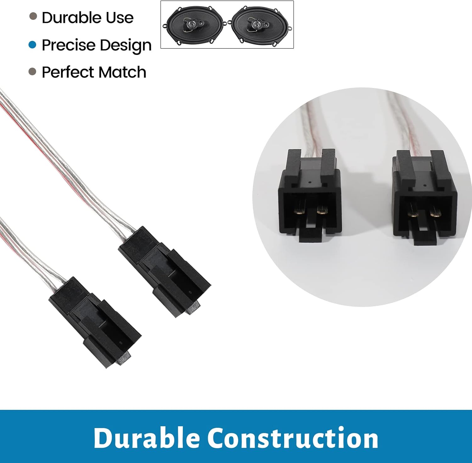 NuIth Car Speaker Wiring Harness Connector Adapter Replacement for Chrysler/Dodge/Jeep/Eagle/Plymouth 1991-2007 Aftermarket Door Speaker Wire Cable Plug 2 PC : Electronics