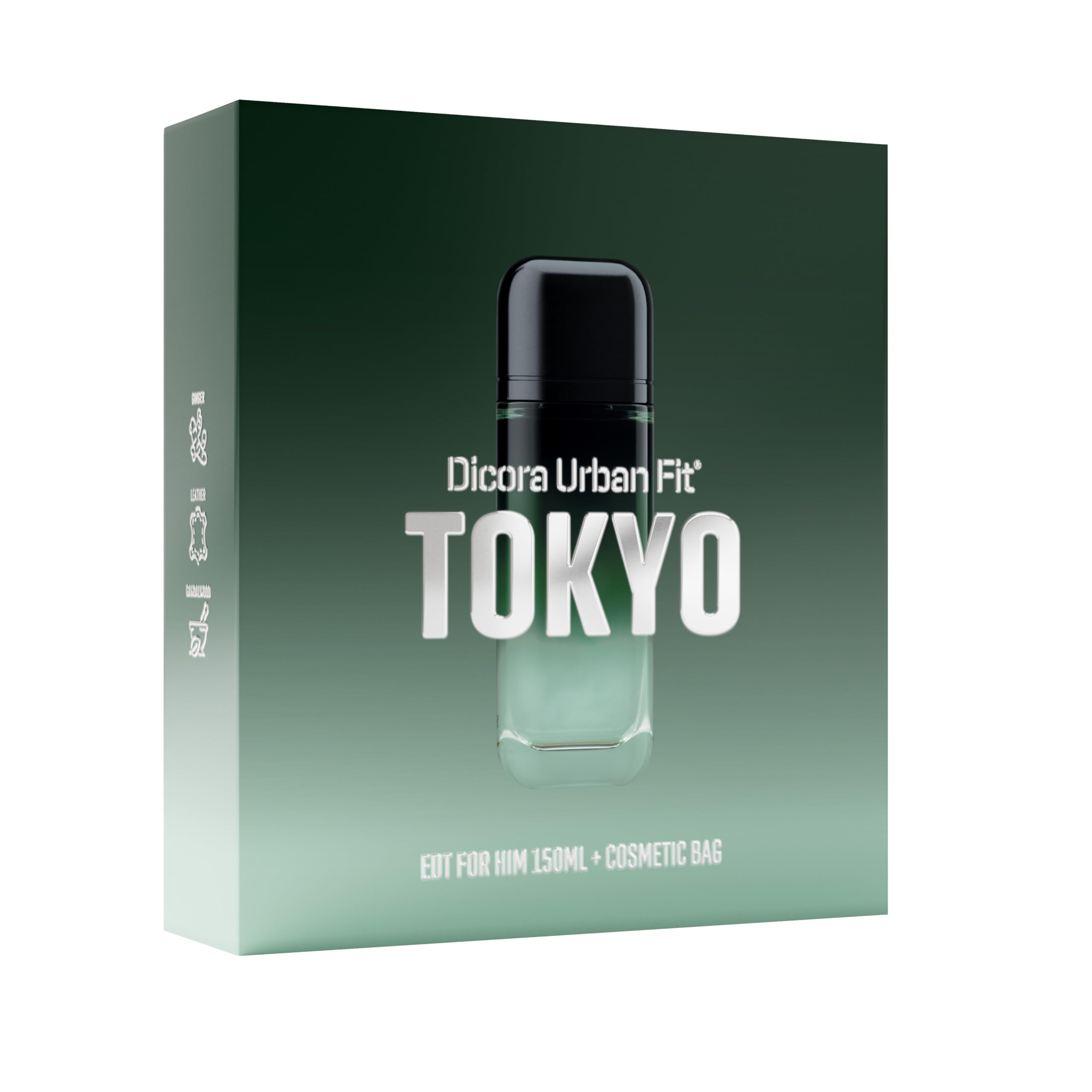 DICORA URBAN FIT SET TOKYO FOR HIM + POTRZEBUJESER | Perfumy męskie EDT 150ml | Męski zapach Imbir, Bergamotka, Lawenda, Skóra, Bursztyn, Drzewo sandałowe | Zestaw upominkowy