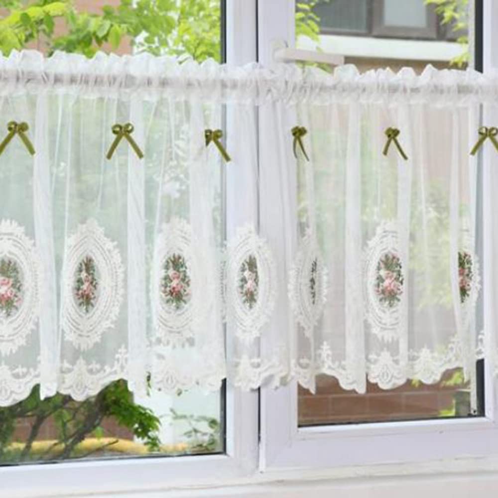 MDDW Rideaux Courts Cuisine, Rideaux Voilage pour Salon, Rideau Tamisant Passe Tringle Petite Fenêtre Rideau pour Chambre, Salle À Manger, Placard Demi Rideau (Size : W300CM*H58CM)