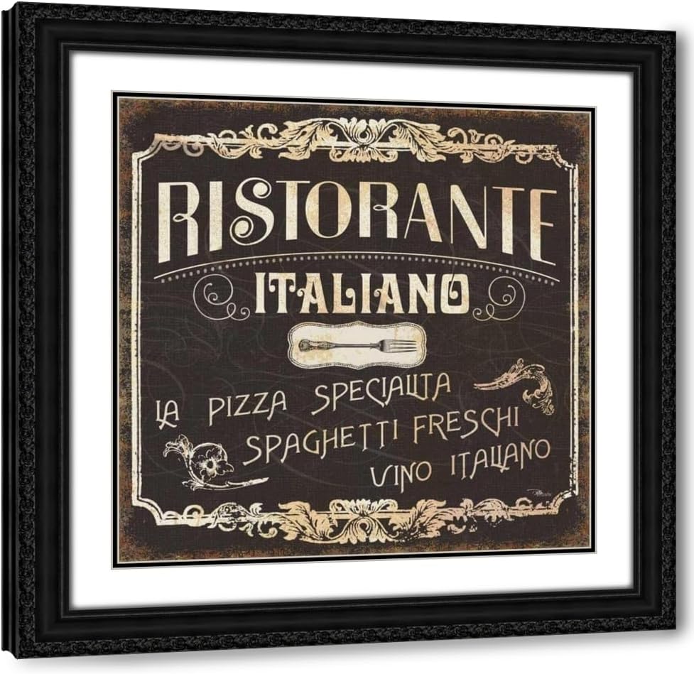 ArtDirect Italian Cuisine I Custom Framed Art Print Giclee Print or Canvas Options with Various Sizes and Customization by Pela Studio