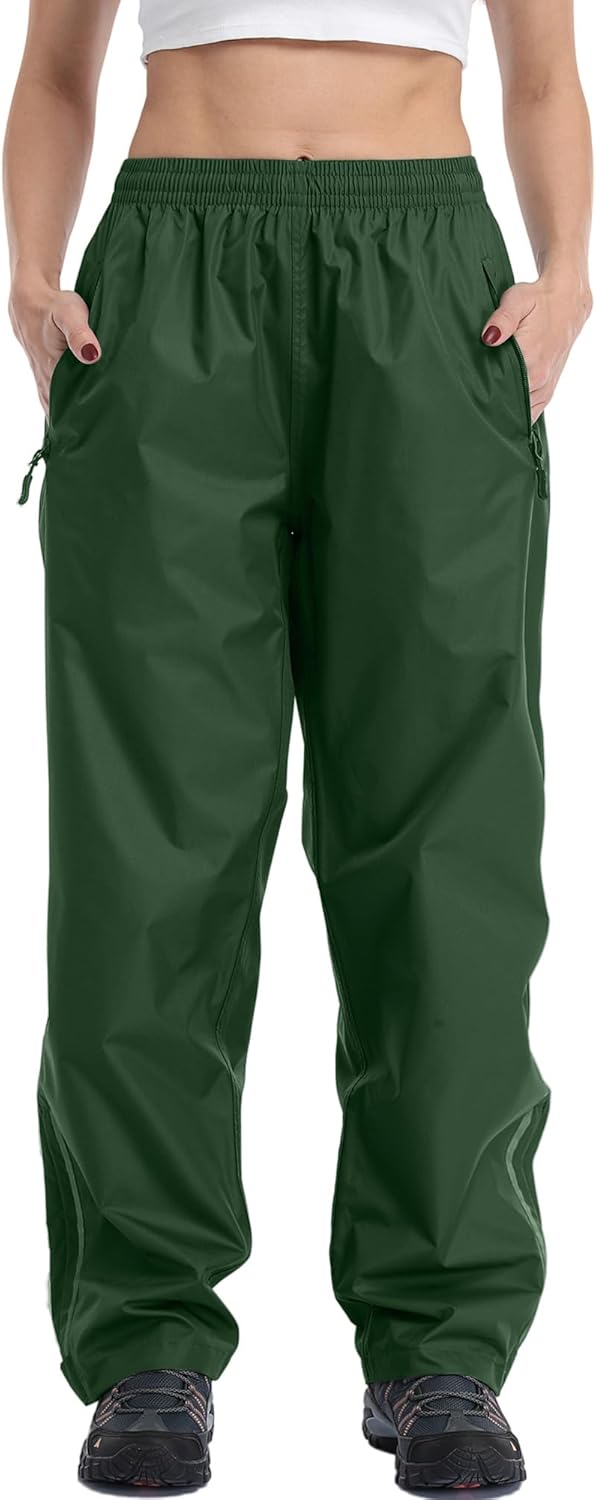 Ourcan Over Pants Rain Pants Women Waterproof Pants Lightweight Breathable Hiking Cycling Outdoor with Pocket
