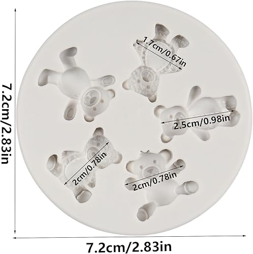 Miniatura 2 de FCKEMLDS Oso de silicona para fondant, moldes de chocolate de oso para decoración de tartas, decoración de cupcakes, caramelo de chocolate, polímero