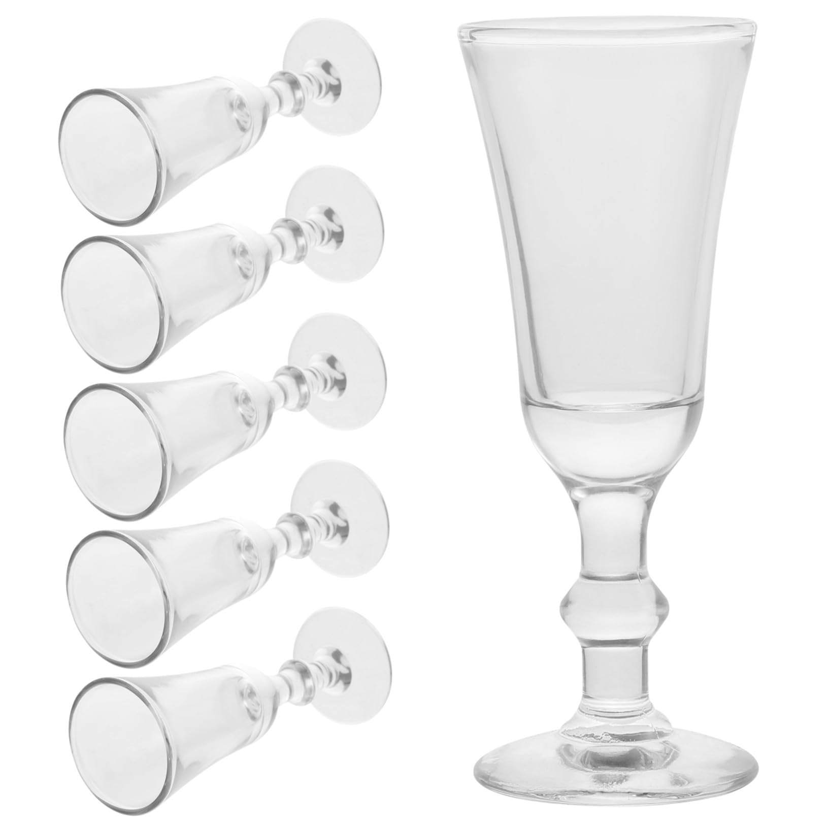 Gatuida 6 Bicchieri da Liquore con Stelo in Vetro, Set da 6 Pezzi