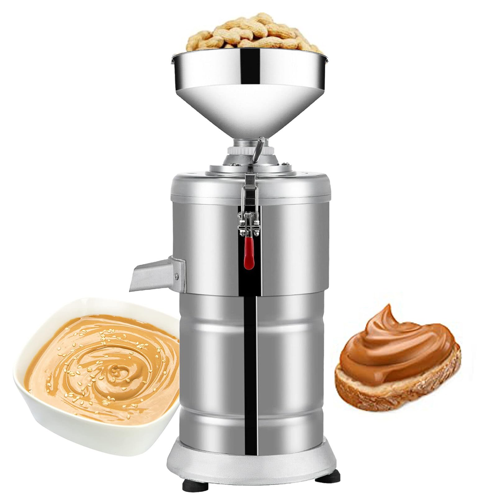 AYCDL Commercial Stainless Steel Peanut Butter Maker Machine Sesame Machine, 15Kg/H High Efficiency, Adjustable Grinding Fineness