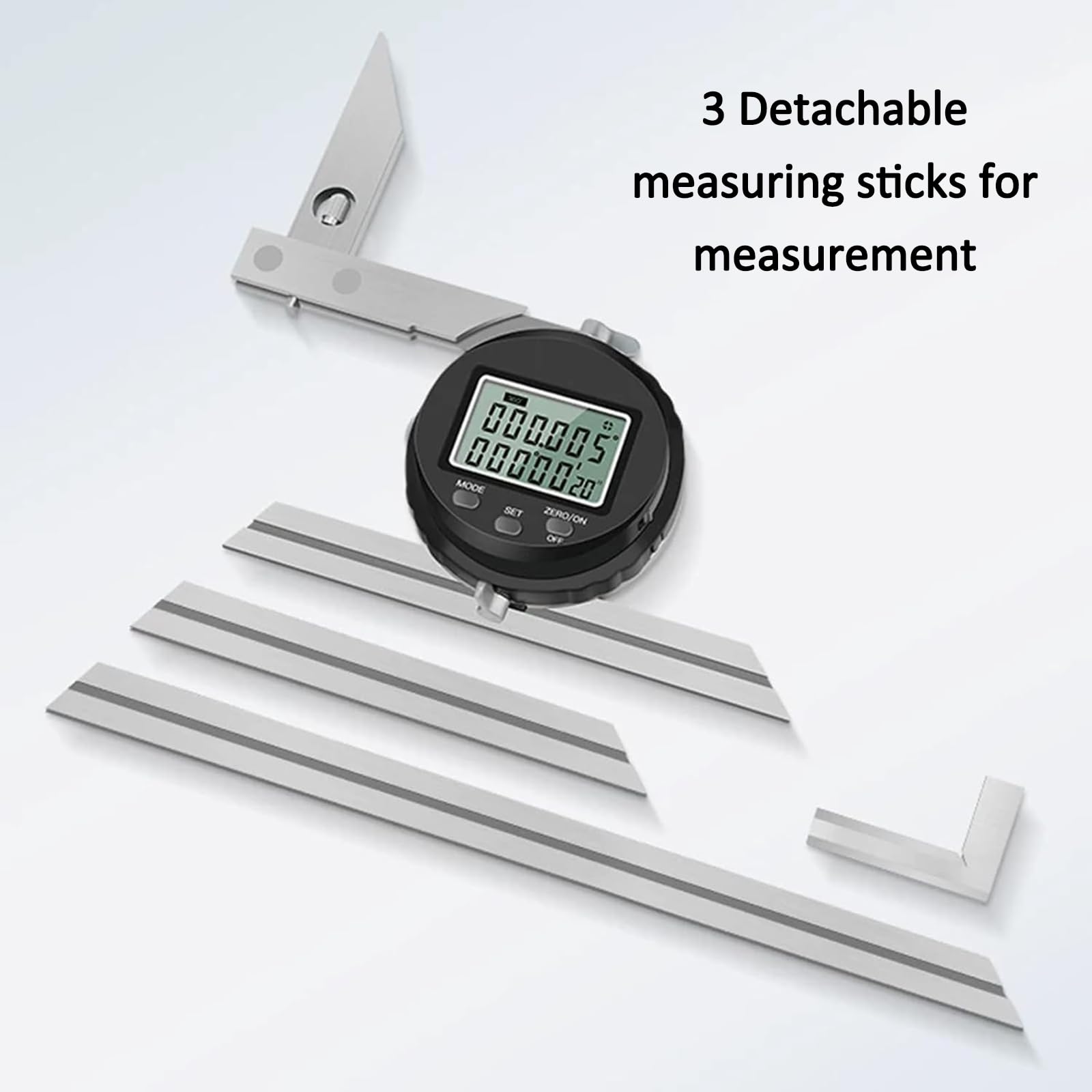 Goniómetro Universal Desmontable De Acero Inoxidable, Buscador Y Medidor De ángulos Ajustables (0-360°) con Pantalla Digital LCD, Resolución De 0,005° Y Diseñado para Carpintería
