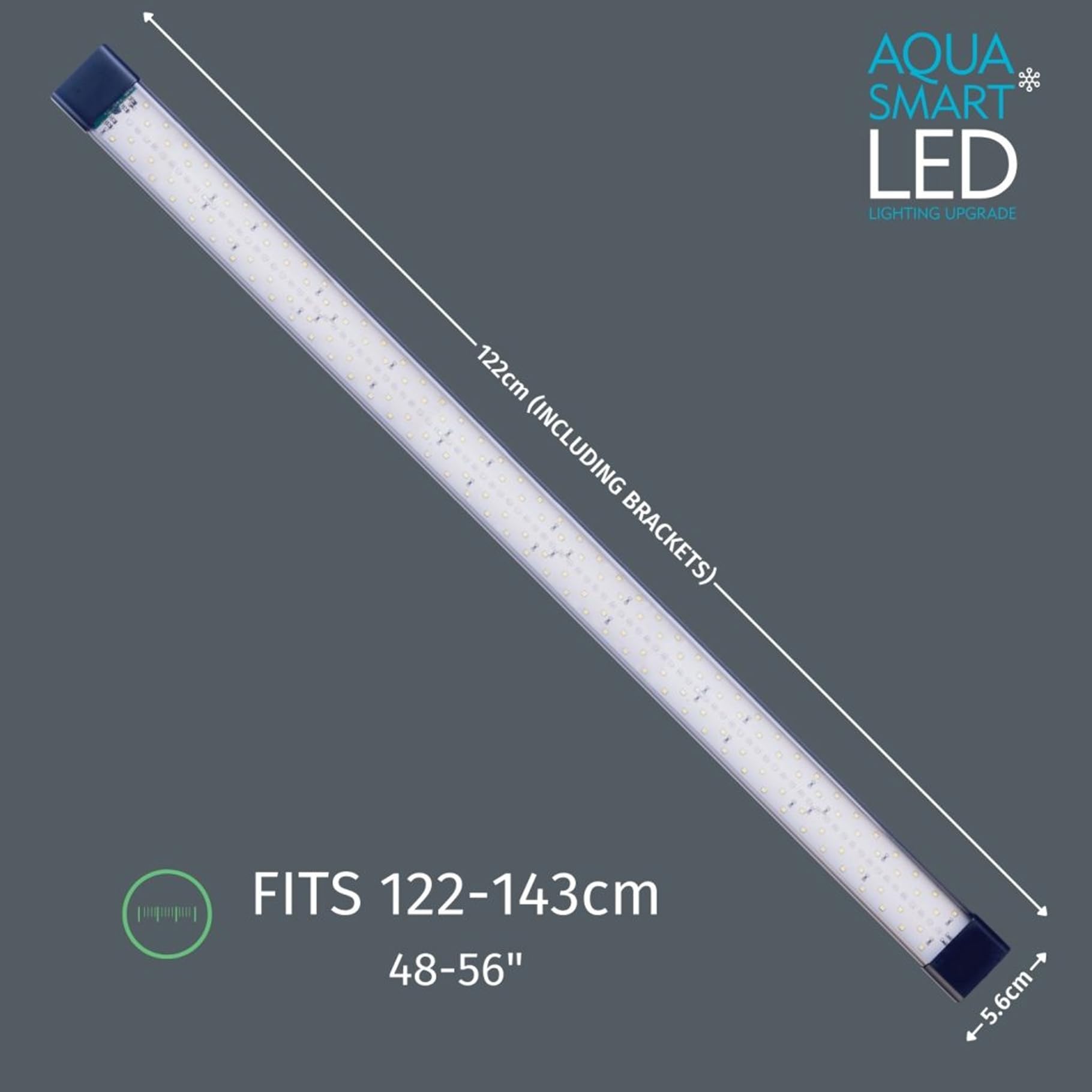 Interpet Aqua Smart LED de 37 W, ajustable 122-143 cm, luz para pecera de acuario, Bluetooth o control manual, opciones de ajuste múltiple, para agua dulce y salada
