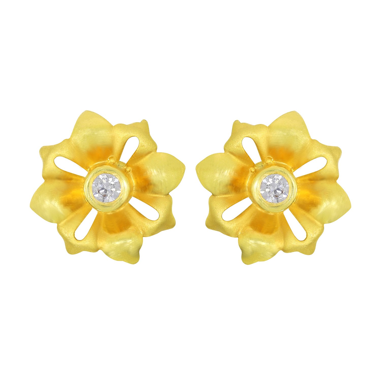 22KT Yellow Gold Stud Earrings for Girls-image-18