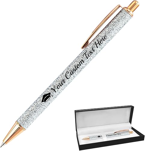 ASSETBAG Hasta 100 bolígrafos personalizados con nombre a granel, bolígrafo con purpurina de impresión personalizada, grabado gratis, tinta negra ASSETBAG Hasta 100 bolígrafos personalizados con nombre a granel, bolígrafo con purpurina de impresión personalizada, grabado gratis, tinta negra