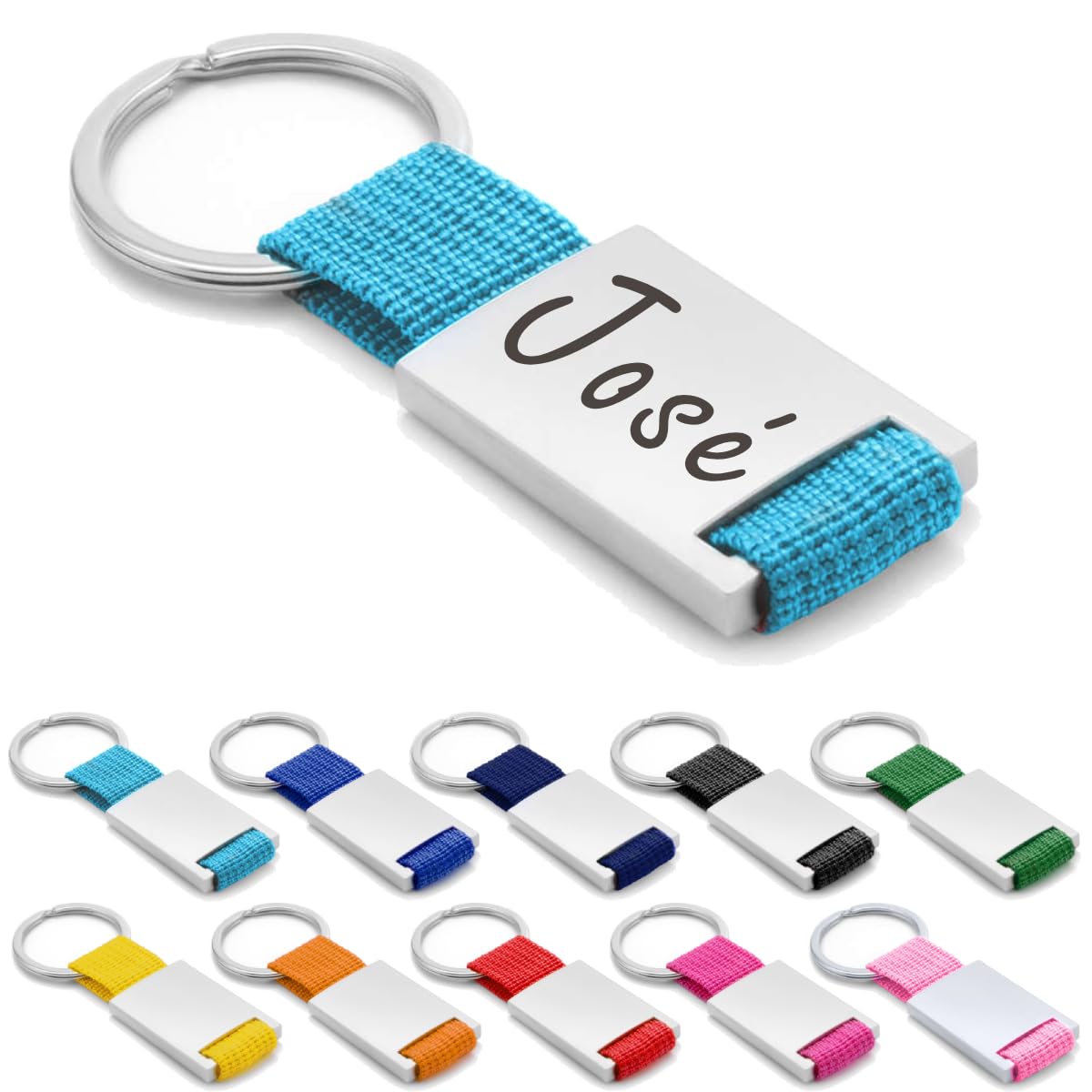 ibera gifts - Llavero Personalizado en Metal y Tela, Grabado con Láser, Llaveros Personalizados y Llaveros Originales, …
