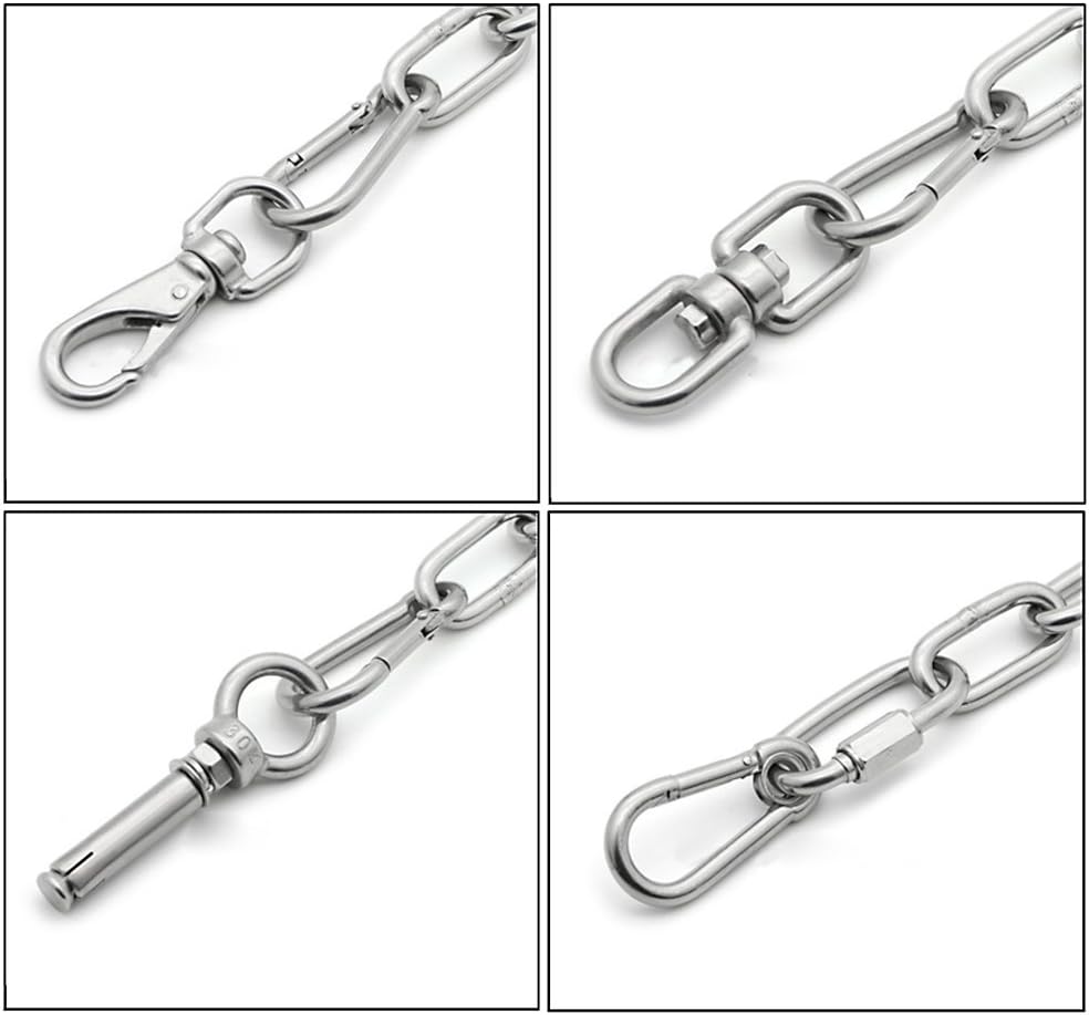 2PCS M4 Double Ended Swivel Eye Hook 304 Stainless Steel Eye to Eye Swivel Shackle Ring Connector image 4
