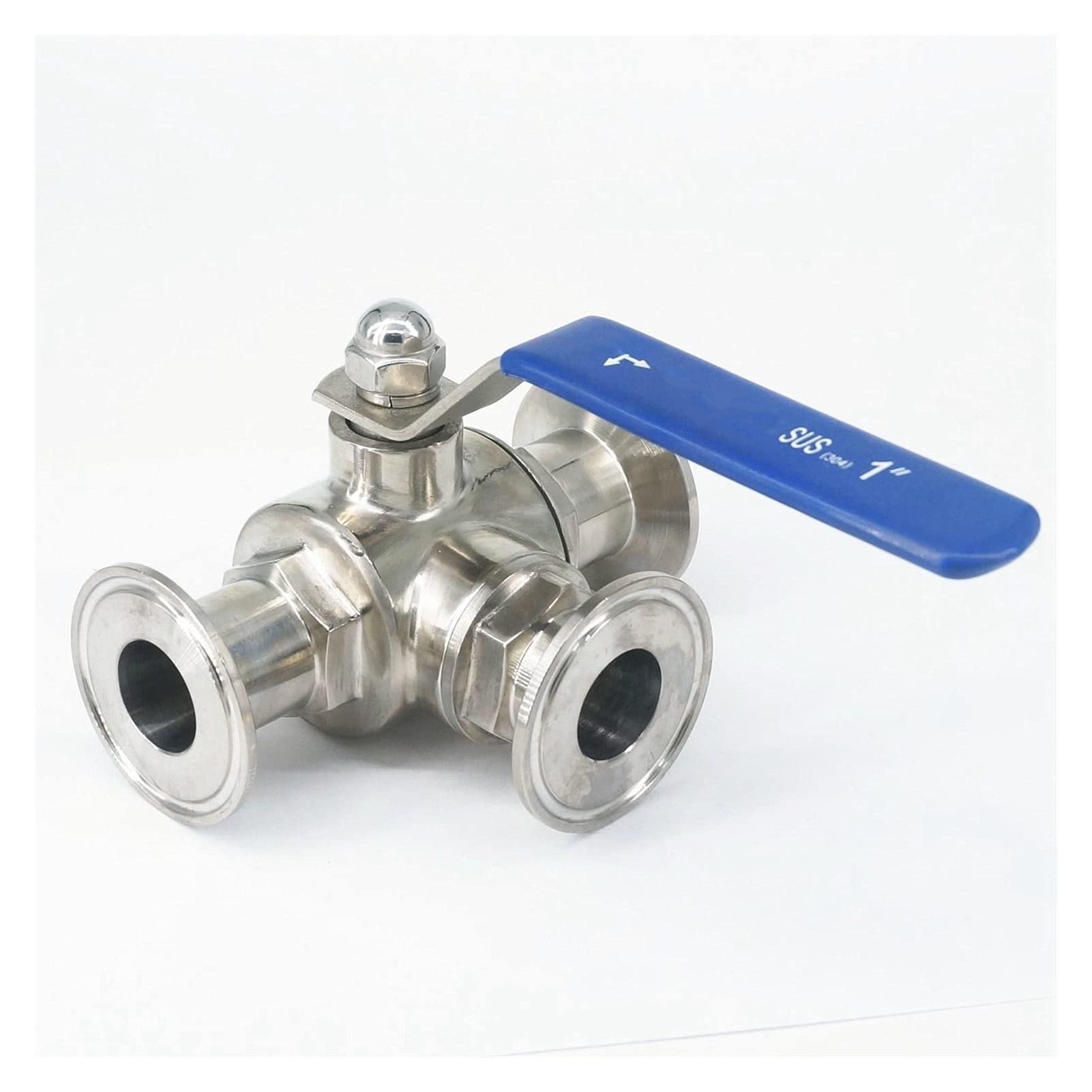QRUYHBAJU L-Port 1inch 25mm SS304 Stainless Steel 3Way Ball Valve 1.5inch Tri Clamp 50.5mm Ferrule