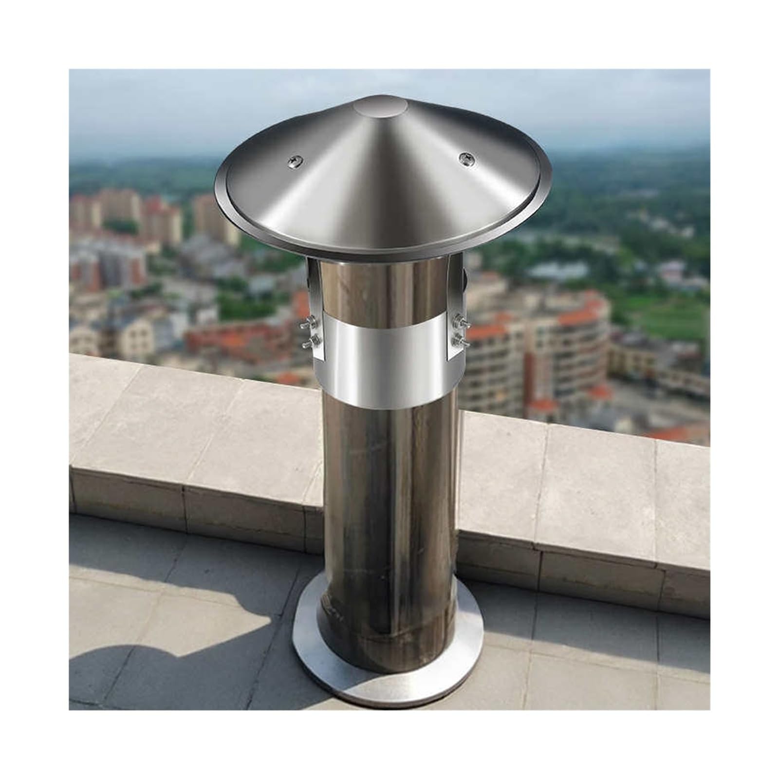Chapeau de cheminée inox extracteur de fumée 315mm pour réguler le tirage et bloquer la pluie