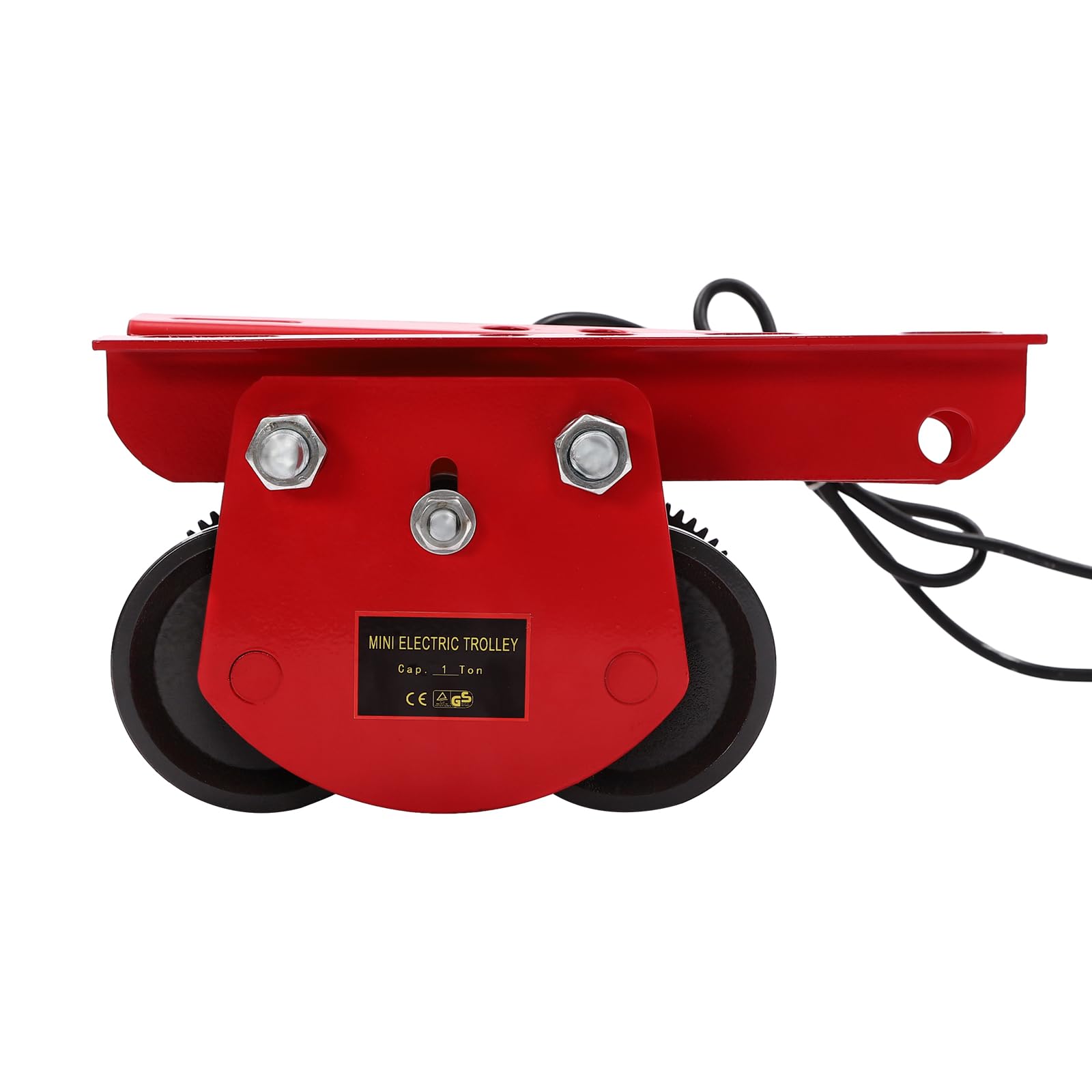 Mini-Argano Elettrico da 1T, Argano Elettrico con Cavo da 370W, Montacarichi, Carrello Gru, Argano Regolabile Larghezza: 68-120cm, Portata 1T (Senza Cavo Metallico)