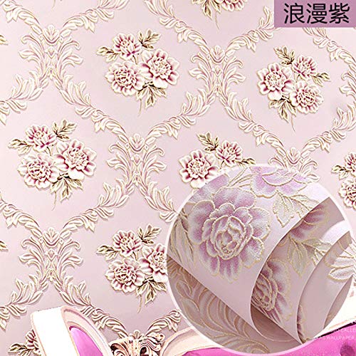 Carta da parati non tessuta 3D Fiore pastorale Soggiorno Camera da letto Hotel Ingegneria Carta da parati speciale di liquidazione (Color : 0.53x9.5m)