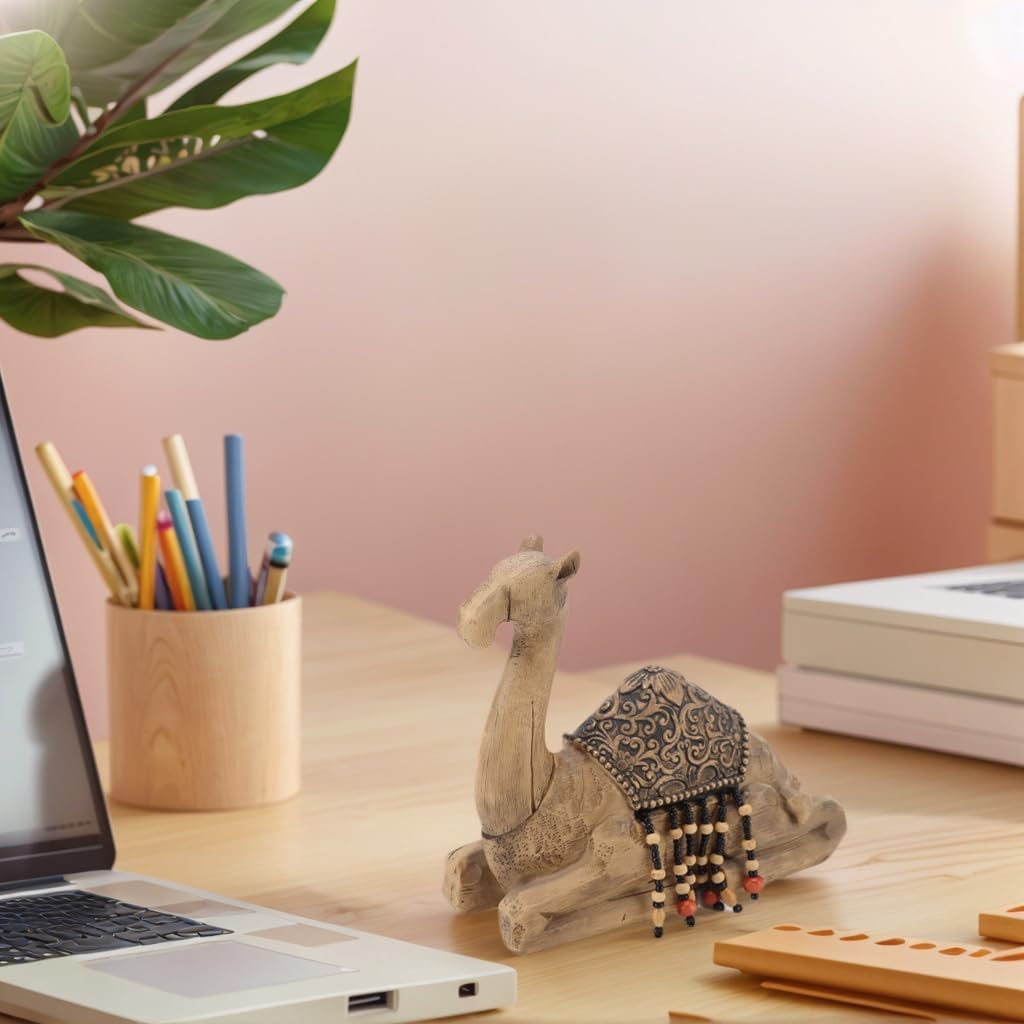 Camel Statue Resin 6.7 x 6.3in Room Decor Retro Style Home Decor Desk Decor for Living Room Bedroom