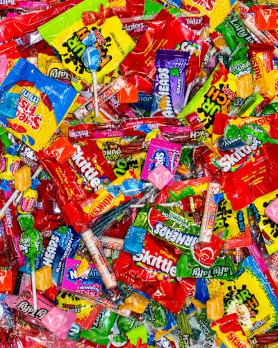 Bulk Candy Variety Pack 2 Pounds Assortment, Approx. 100 Individually Wrapped Fun Size Chewy And...