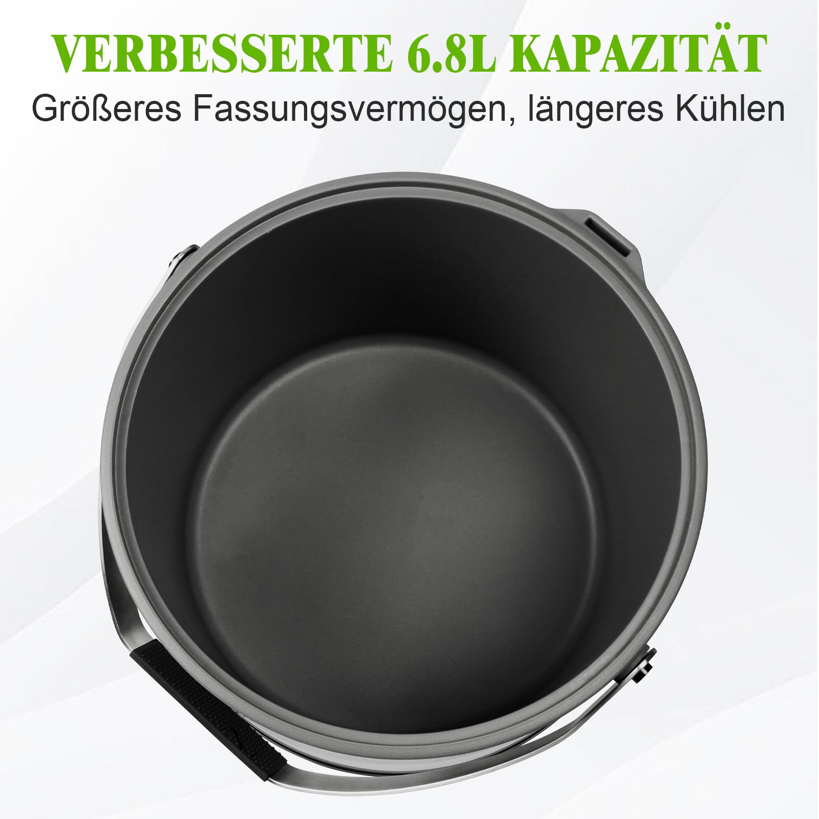 Cubitera de 6,8 L con tapa y pala, acero inoxidable, sin BPA, doble pared, aislado para cócteles y fiestas