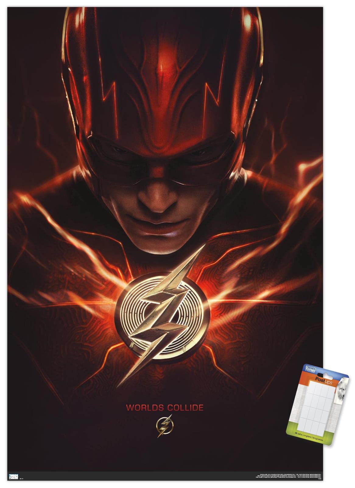 Trends International DC Comics Movie The Flash - The Flash One Sheet Wall Poster, 22.4L x 14.7W, Premium Poster & Mount Bundle