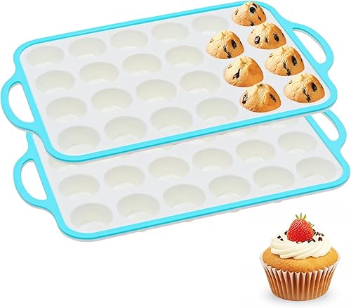 Miniatura 13 de Molde de silicona para magdalenas jumbo con marco de metal, molde grande de silicona antiadherente de grado alimenticio, con asas 6 tazas, libre de