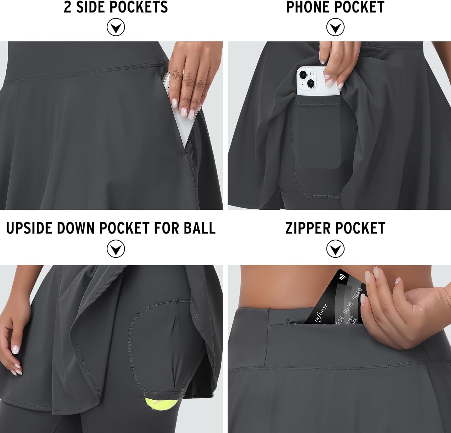 ANIVIVO Skirted Leggings for Women Athletic Skirt with Leggings Yoga Tennis Skirt with Pockets for Golf Pickleball - Image 5