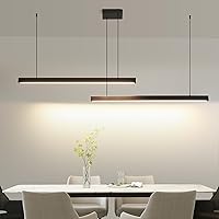Vista 17 de Lámpara colgante lineal LED moderna, lámpara de techo de 47 pulgadas con control remoto de 3000K-6500K temperatura de color ajustable luz de isla