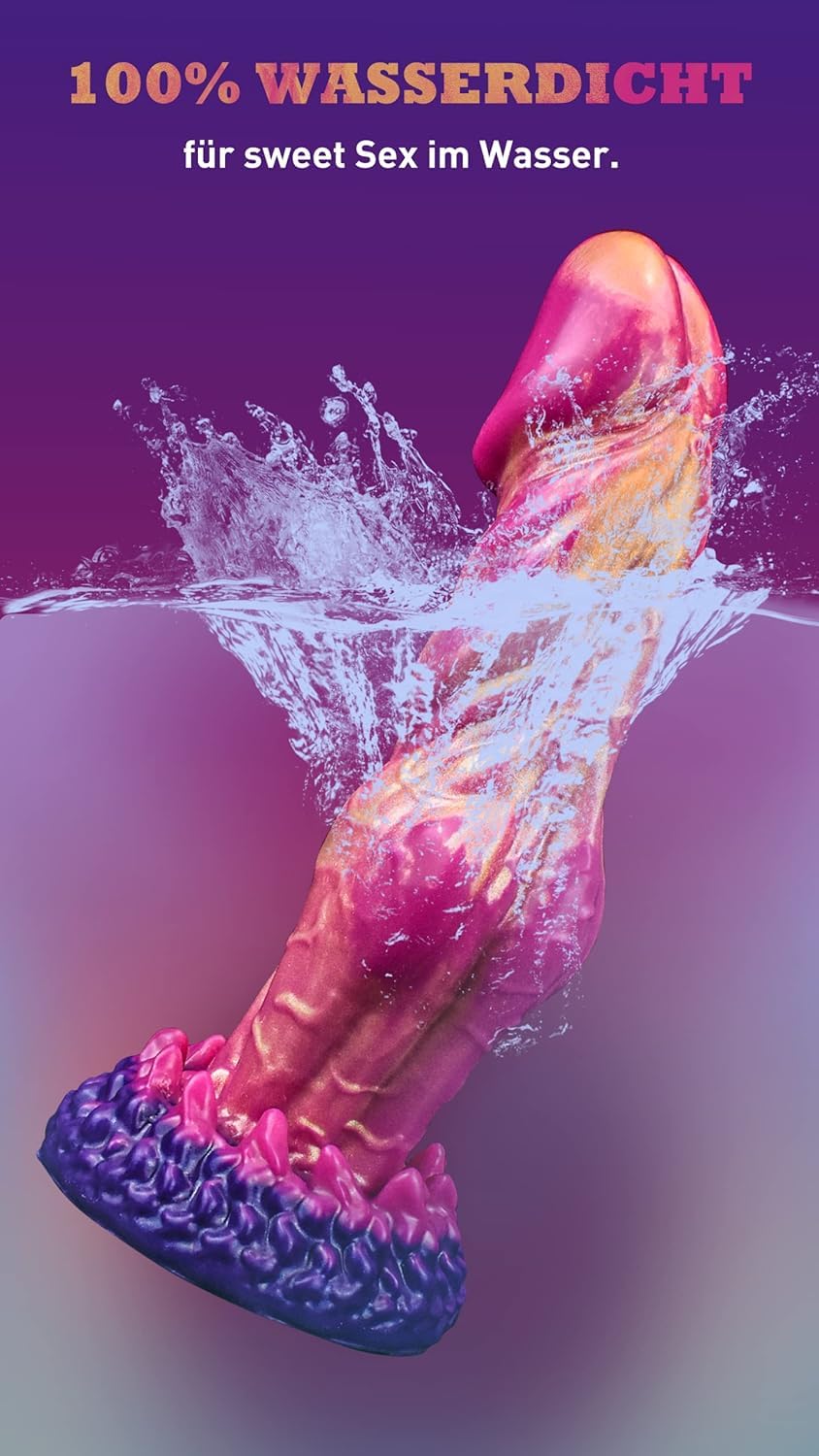 Dildo Realistico con Forte Ventosa, Vibratore Anale da 22 Cm, in Silicone Brillante, Vibratore Mostruoso, Replica Morbida del Pene con Nodo Spesso, Giocattolo Sessuale per Donne E Uomini