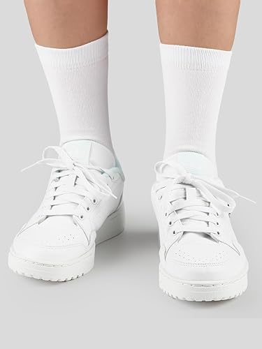 Miniatura 5 de COTTON DAY Calcetines unisex de algodón suave para niños y niñas, con puntera sin costuras, color negro, blanco, gris, azul marino, paquete de 6