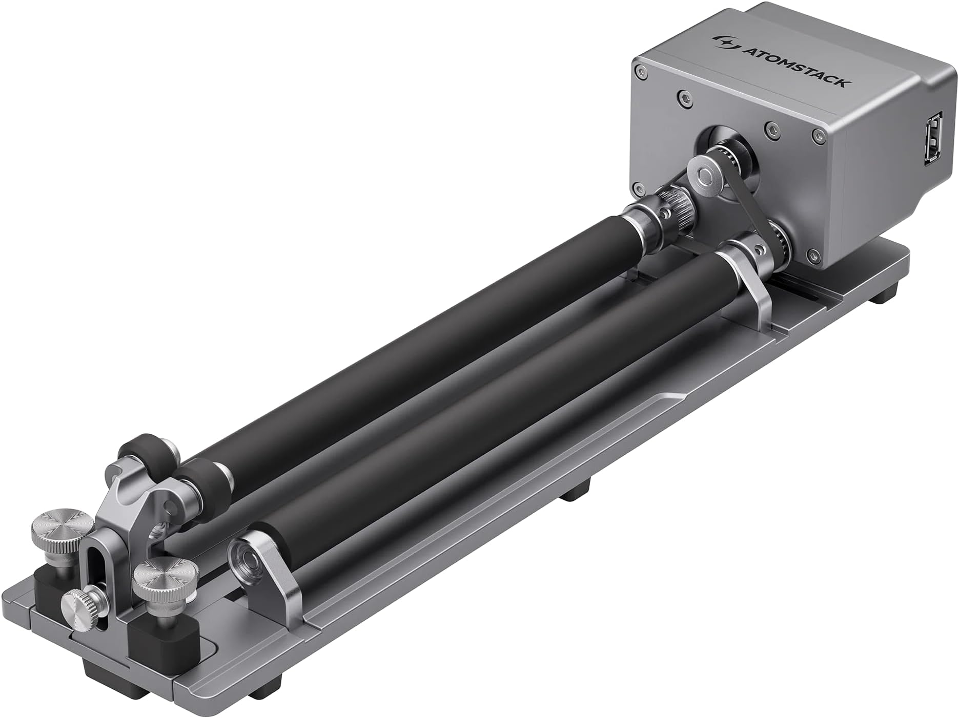 ATOMSTACKR6 Laser Rotary Roller Laser Engraver Multi-Function Compatible with P1 K2 Laser Engraver Roller Rotator Y-axis Rotary Engraving Module for Cylindrical Objects Bottles Cups