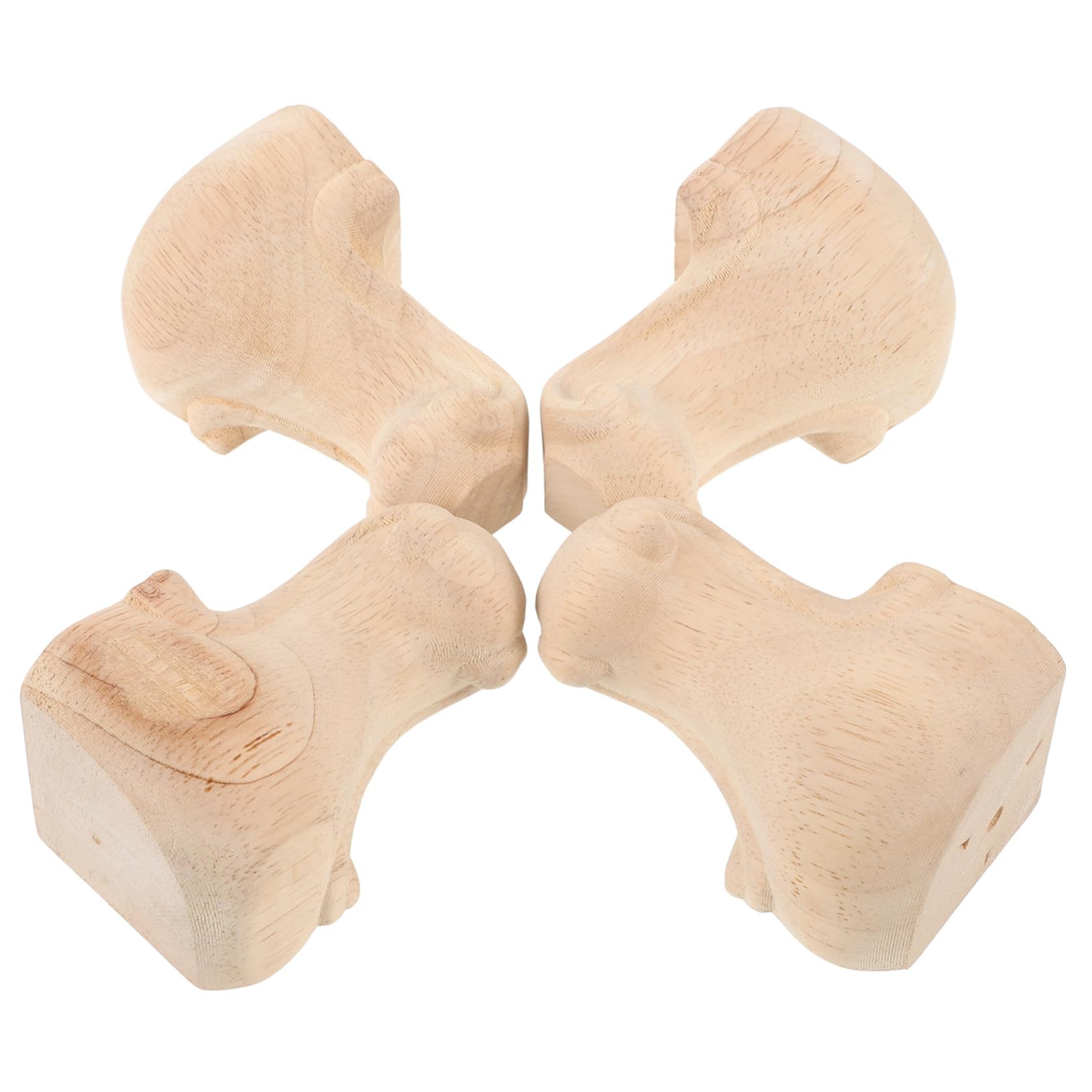 Patas de Silla de Madera Antioscilación para Reparar Muebles Bajos, 4 Uds
