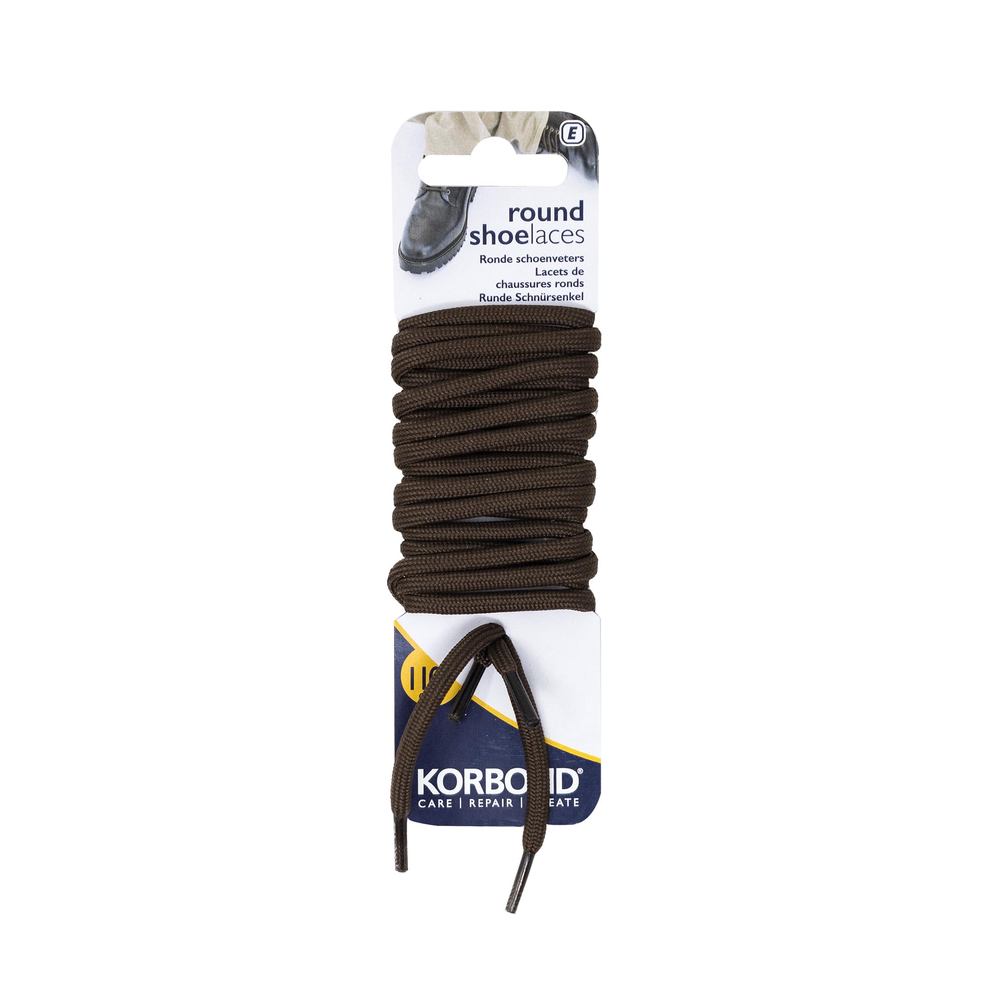 Korbond Shoelaces - 110cm - Brown - Round - Dress Shoes and Boots Shoe Laces