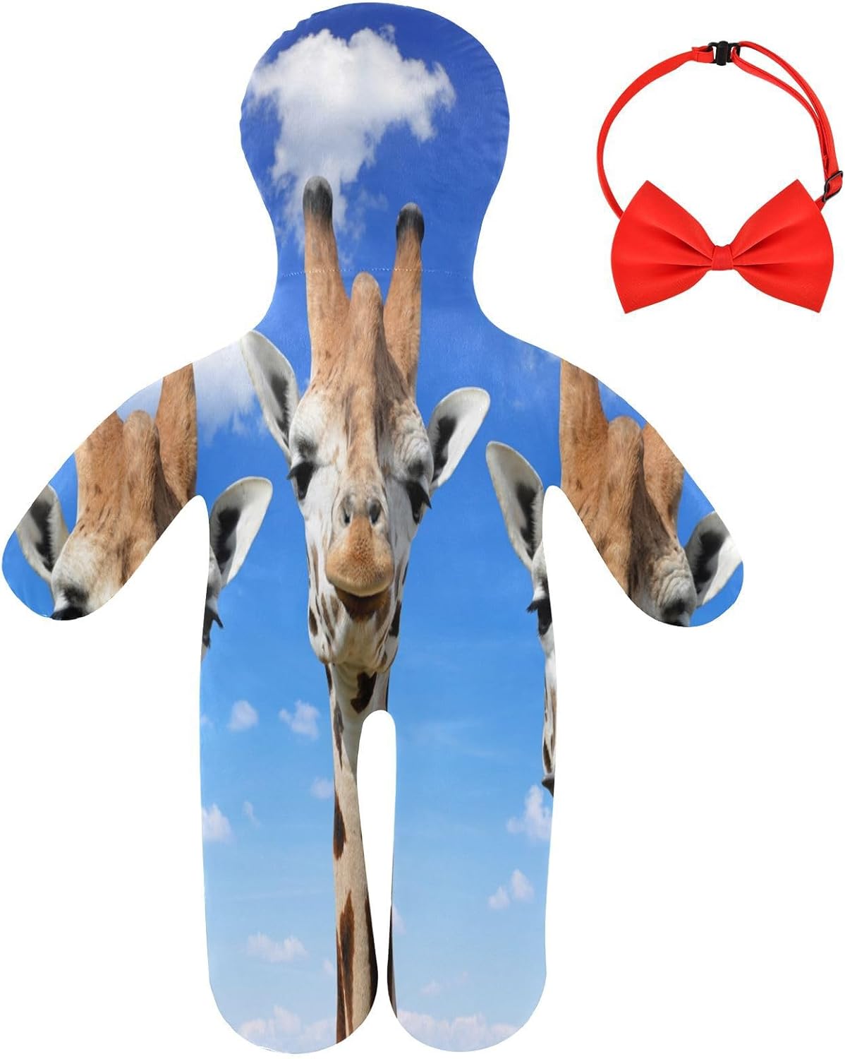 Cute Giraffes Human-Shaped Pillow Soft Body Pillows Washable Velvet Pillows for Anxiety Relief Sleeping Cuddling & Support