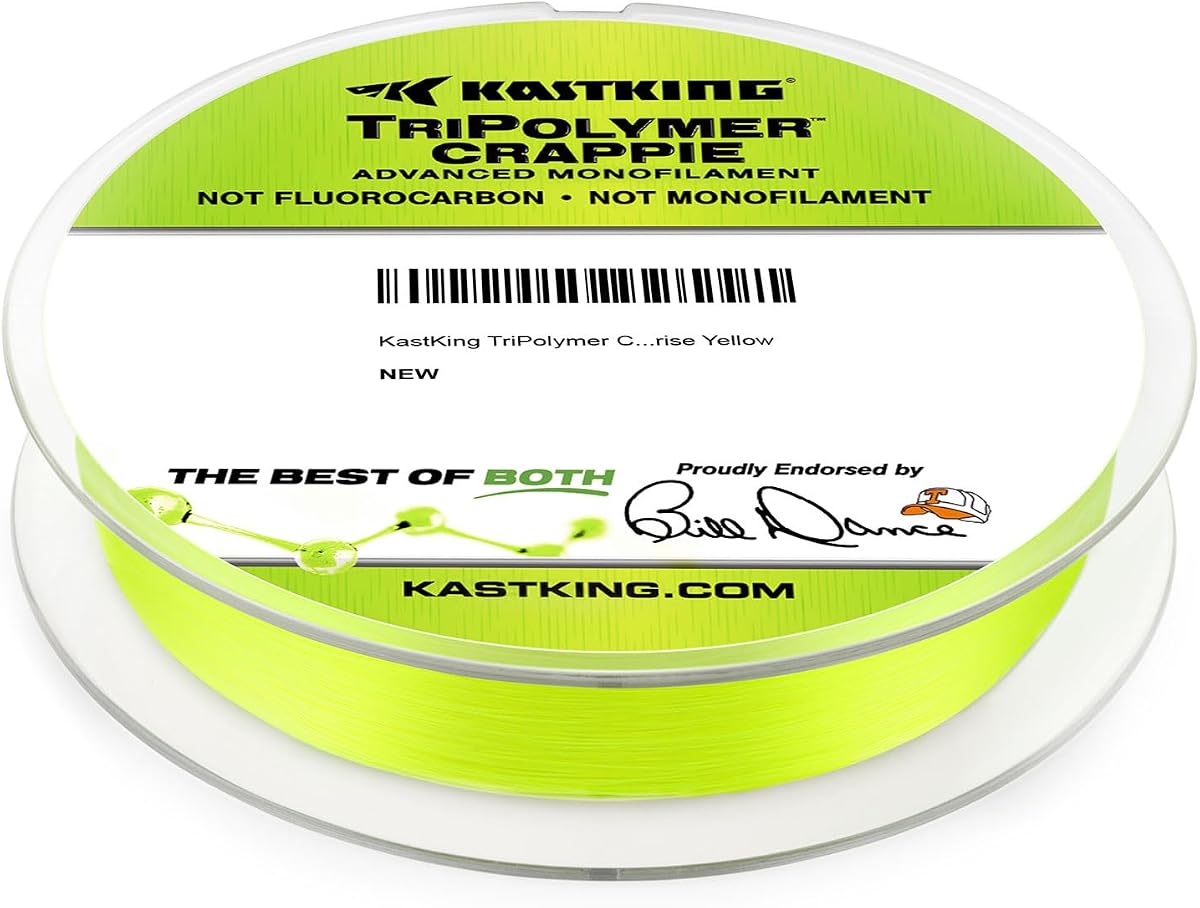 KastKing TriPolymer Crappie Advanced Monofilament Fishing Line,Super Smooth | Nearly invisible, Tri-Extrusion Nylon, 2X Abrasion Resistance, Low Light Refraction & Stretch, High Knot Strength for Crappie
