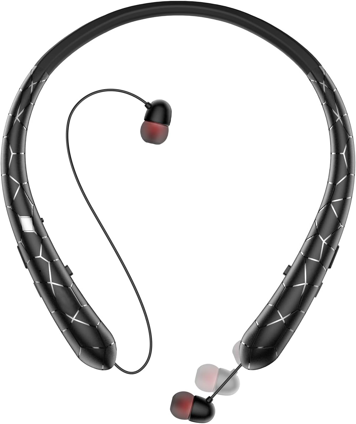 Bluetooth Neckband Headphone, Retractable Headphones with Bluetooth 5.3 & Noise Cancelling Mic?Neckband Headphones for Office Meetings and Daily Commuting Matte Black