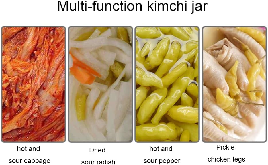 Thickened Ceramic Fermentation Crock Pickling Pot,Traditional Chinese Porcelain Pickle Jar,Fermenting Jar with Water Seal Airlock Lid Stoneware Fermenter for Kimchi 7KG